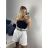 Langes trägerloses Pailletten-Partykleid für Damen (Einheitsgröße S/M) ITALIAN FASHION IMPSH233348 S / M weiß
