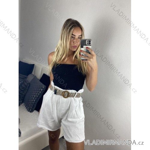 Langes trägerloses Pailletten-Partykleid für Damen (Einheitsgröße S/M) ITALIAN FASHION IMPSH233348 S / M weiß
