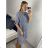 Šaty košilové oversize krátký rukáv dámské nadrozměr (XL/2XL ONE SIZE) ITALSKá MODA IM723005 XL/2XL dunkelblau