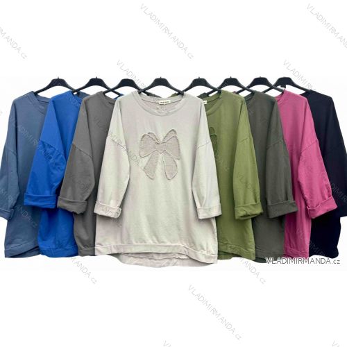 Tunika mit Anhänger Langarm Damen Plus Size (3XL/4XL ONE SIZE) ITALIAN FASHION IMWT23209