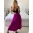 Mittellanger Satinrock für Damen (Einheitsgröße S/M) ITALIAN FASHION IMM23UN6886/DU -   růžová fuchsiová -   S / M