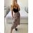 Mittellanger Satinrock für Damen (Einheitsgröße S/M) ITALIAN FASHION IMM23UN6886 S / M hnědá gepard