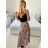 Mittellanger Satinrock für Damen (Einheitsgröße S/M) ITALIAN FASHION IMM23UN6886 S / M hnědá gepard