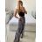 Elegantes langärmliges Kleid mit Gürtel für Damen (Einheitsgröße S/M) ITALIAN FASHION IMM23UN6139 -   hnědá gepard -   M / L