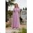 Langes, elegantes Damenkleid mit breiten Trägern (SL) FRENCH FASHION FMPEL23VELVET rot 38