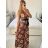 Eiskaltes ärmelloses langes Sommerkleid für Damen (S/M/L ONE SIZE) ITALIAN FASHION IMM22974 M / L braun