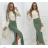 Langer Damenrock (S/M EINHEITSGRÖSSE) ITALIAN FASHION IMPBB24C34549 -   grünes Khaki -   S / M