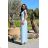 Langes, elegantes Damenkleid mit breiten Trägern (SL) FRENCH FASHION FMPEL23VELVET hellblau 48
