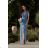 Langes, elegantes Damenkleid mit breiten Trägern (SL) FRENCH FASHION FMPEL23VELVET blauer Jeansstoff 50