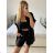 Langarm-Strickpullover für Damen (S/M EINHEITSGRÖSSE) ITALIAN FASHION IMWAE23047 -   schwarz -   M / L