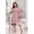 Langes, elegantes Damenkleid mit breiten Trägern (SL) FRENCH FASHION FMPEL23VELVET růžová světlá 44