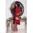 Langes, elegantes Damenkleid mit breiten Trägern (SL) FRENCH FASHION FMPEL23VELVET rot 38