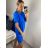 Kurzarmkleid für Damen (Uni L / XL) ITALIAN FASHION IM320003 M / L blau