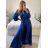 Elegantes Langarmkleid Damen (S / M.ONE SIZE) ITALIAN FASHION IMM211302 -   modrá královská -   S / M