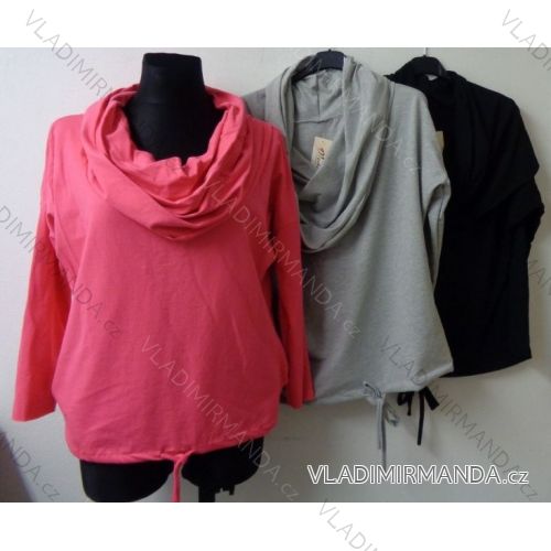 Sweatshirt mit dünnem Spitzenkragen (uni sl) ITALIEN MODA IM518191
