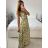 Langes trägerloses Sommerkleid für Damen (S/M EINHEITSGRÖSSE) INDIAN FASHION IMPEM23G37 L / XL schwarz