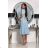 Langes, elegantes Damenkleid mit breiten Trägern (SL) FRENCH FASHION FMPEL23VELVET hellblau 38