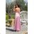 Trägerloses Partykleid aus Tüll für Damen (S/M/L ONE SIZE) ITALIAN FASHION IM923001 pink 40
