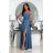 Trägerloses Partykleid aus Tüll für Damen (S/M/L ONE SIZE) ITALIAN FASHION IM923001 blau 38
