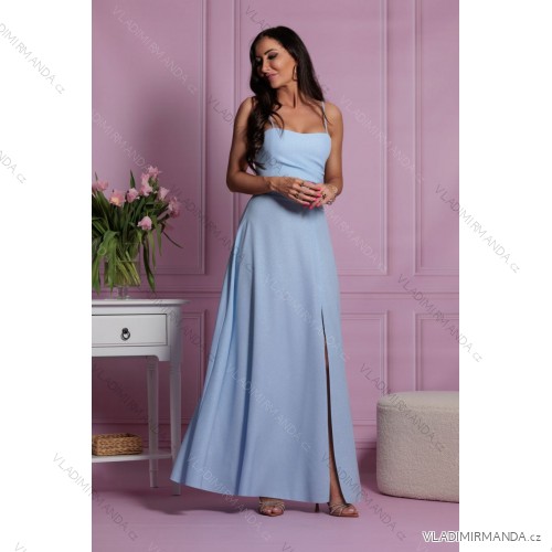 Trägerloses Partykleid aus Tüll für Damen (S/M/L ONE SIZE) ITALIAN FASHION IM923001 hellblau 42