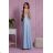 Trägerloses Partykleid aus Tüll für Damen (S/M/L ONE SIZE) ITALIAN FASHION IM923001 hellblau 42