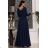 Trägerloses Partykleid aus Tüll für Damen (S/M/L ONE SIZE) ITALIAN FASHION IM923001 dunkelblau 44