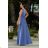 Trägerloses Partykleid aus Tüll für Damen (S/M/L ONE SIZE) ITALIAN FASHION IM923001 blaues Azurblau 44
