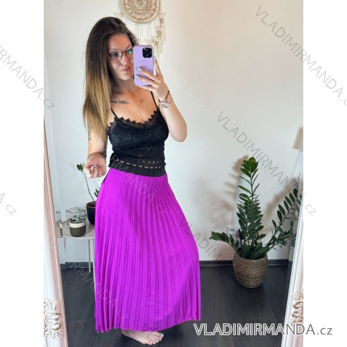 Damen Warmes Langarmkleid (L / XL ONE SIZE) ITALIAN FASHION IM421MIA růžová fuchsiová S / M