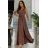 Trägerloses Partykleid aus Tüll für Damen (S/M/L ONE SIZE) ITALIAN FASHION IM923001 brown Schokolade 38