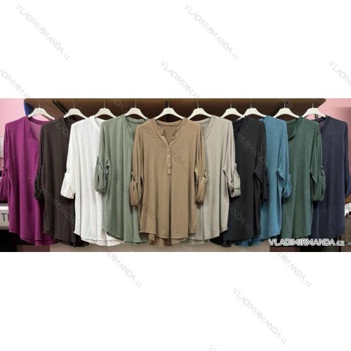 Tunika dlouhý rukáv dámská nadrozměr (3XL/4XL ONE SIZE) ITALSKÁ MÓDA IMWQ23126