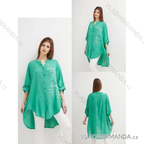 Tunika, langes Hemd, 3/4 lange Ärmel, Damen (S/M Einheitsgröße) ITALIAN FASHION IMPLI2420002
