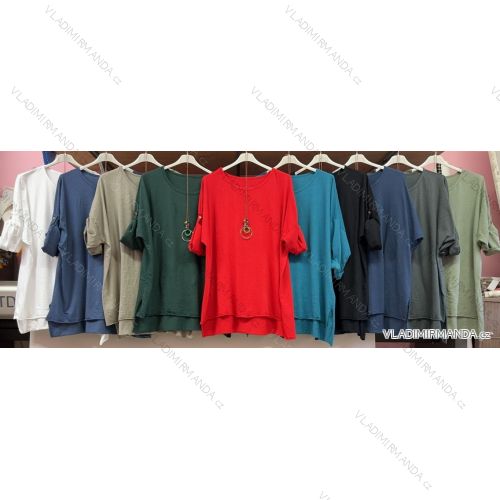 Tunika dlouhý rukáv dámská nadrozměr (3XL/4XL ONE SIZE) ITALSKÁ MÓDA IMWQ23126