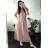Langes Sommerkleid mit kurzen Ärmeln für Damen (Einheitsgröße S/M) ITALIAN FASHION IMD23430