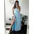 Langes Chiffon-Kurzarmkleid für Damen (S/M ONE SIZE) ITALIAN FASHION IMWGM23456