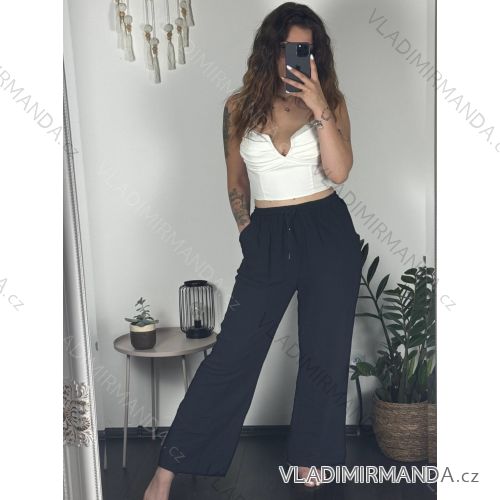 Elegante lange Damenhose (uni s-l) ITALIAN MODA IM720021