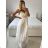 Langes trägerloses Sommerkleid im Boho-Stil für Damen (Einheitsgröße S/M) ITALIAN FASHION IMPEM2325889 S / M weiß