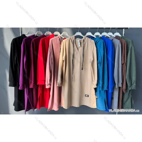 Hoodie Velvet Hooded Long Sleeve Damen Plus Size Dress (L/XL/2XL ONE SIZE) ITALIAN FASHION IM4221269