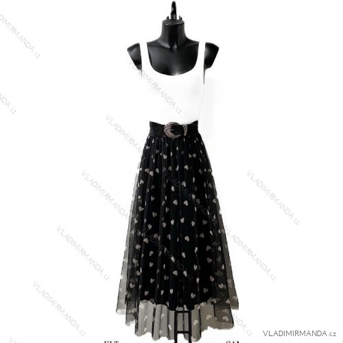 Langärmeliges Sommerkleid für Damen (Einheitsgröße S/M) ITALIAN FASHION IMPES238990 schwarz S / M