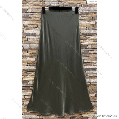 Langärmeliges Sommerkleid für Damen (Einheitsgröße S/M) ITALIAN FASHION IMPES238990 grünes Khaki S / M