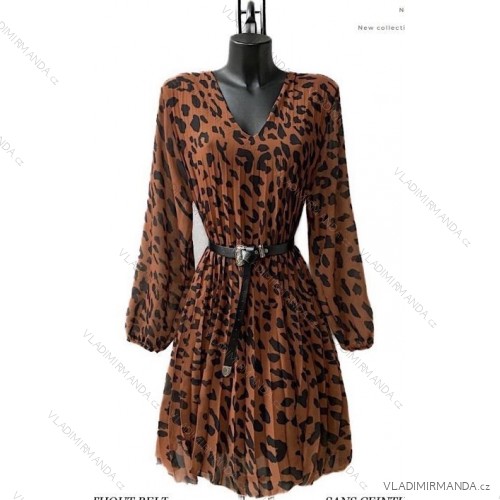 Langärmeliges Sommerkleid für Damen (Einheitsgröße S/M) ITALIAN FASHION IMPES238990 braun S / M