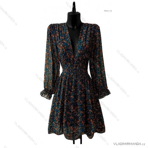 Sommerkleid Carmen aus Musselin für Damen (Einheitsgröße S/M) ITALIAN FASHION IMWE231506 blau S / M