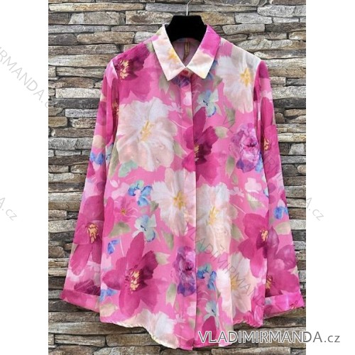 Sommerkleid Carmen aus Musselin für Damen (Einheitsgröße S/M) ITALIAN FASHION IMWE231506 růžová fuchsiová S / M