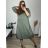 Freizeitkleid Baumwolle 3/4-Ärmel Damen Übergröße (40-50) POLISH FASHION PMF24MARGARITA