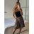 Langes Chiffon-Kurzarmkleid für Damen (S/M ONE SIZE) ITALIAN FASHION IMWGS231048 S / M hnědá gepard
