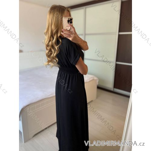 Langes, kurzärmliges Damenkleid (Einheitsgröße S/M/L) ITALIAN FASHION IMWCN24072