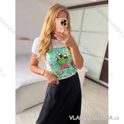 T-Shirt Kurzarm Frauen (UNI S-M) ITALIENISCHE MODE IMM20330 -   weiß -   S / M