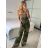 Langer eleganter Damen-Overall mit Trägern (S/M EINHEITSGRÖSSE) ITALIAN FASHION IM7235230 S/M Smaragd