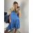 Denim Short Summer Damen trägerloses Kleid (uni s / l) ITALIAN FASHION IM720103 -   dunkelblau -   M / L
