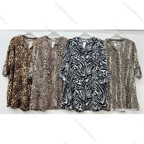 Šaty košilové bavlněné 3/4 dlouhý rukáv dámské (S/M ONE SIZE) ITALSKá MóDA IM4239022