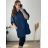 Langarmkleid mit Anhänger Damen Oversized (3XL / 4XL ONE SIZE) ITALIAN FASHION IMWQ2115022 56/58 dunkelblau